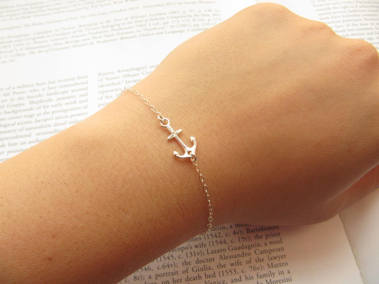 ANCHOR Bracelet in Sterling Silver, Gold or Rose Gold • Sideways Anchor Bracelet • Dainty Bracelet • Nautical Gift • Gift for Her