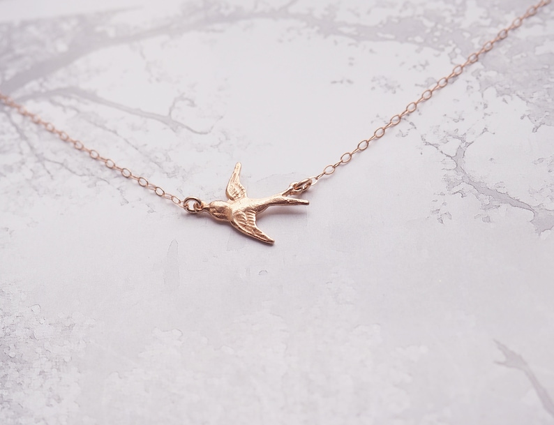 Bird ANKLET in Sterling Silver, Gold or Rose Gold Dainty Bird Anklet Summer Jewelry image 6