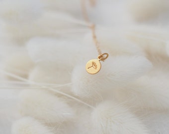 Tiny Dandelion Necklace, Dainty Gold Necklace, Available in Sterling Silver, Gold and Rose Gold