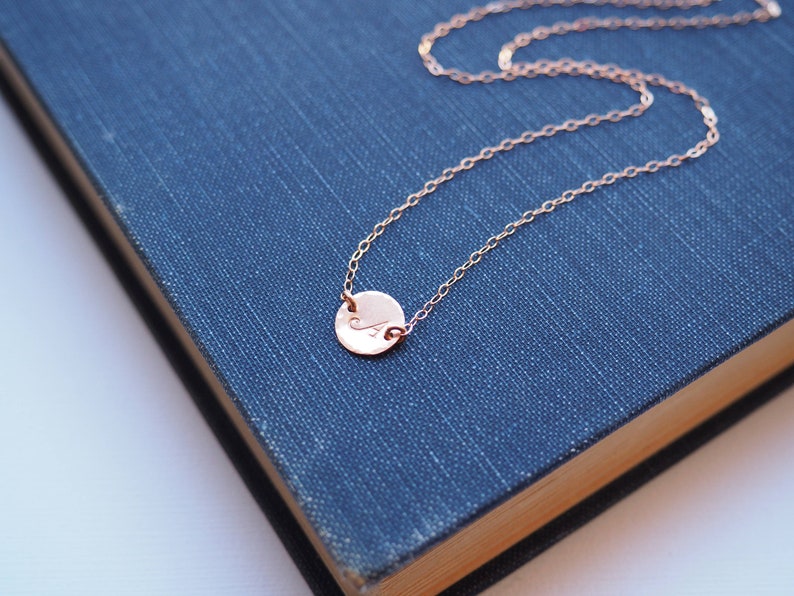 Dainty INITIAL Necklace in Sterling Silver, Gold Filled or Rose Gold Filled Personalized Necklace Personalized Gift Layering Necklace image 2