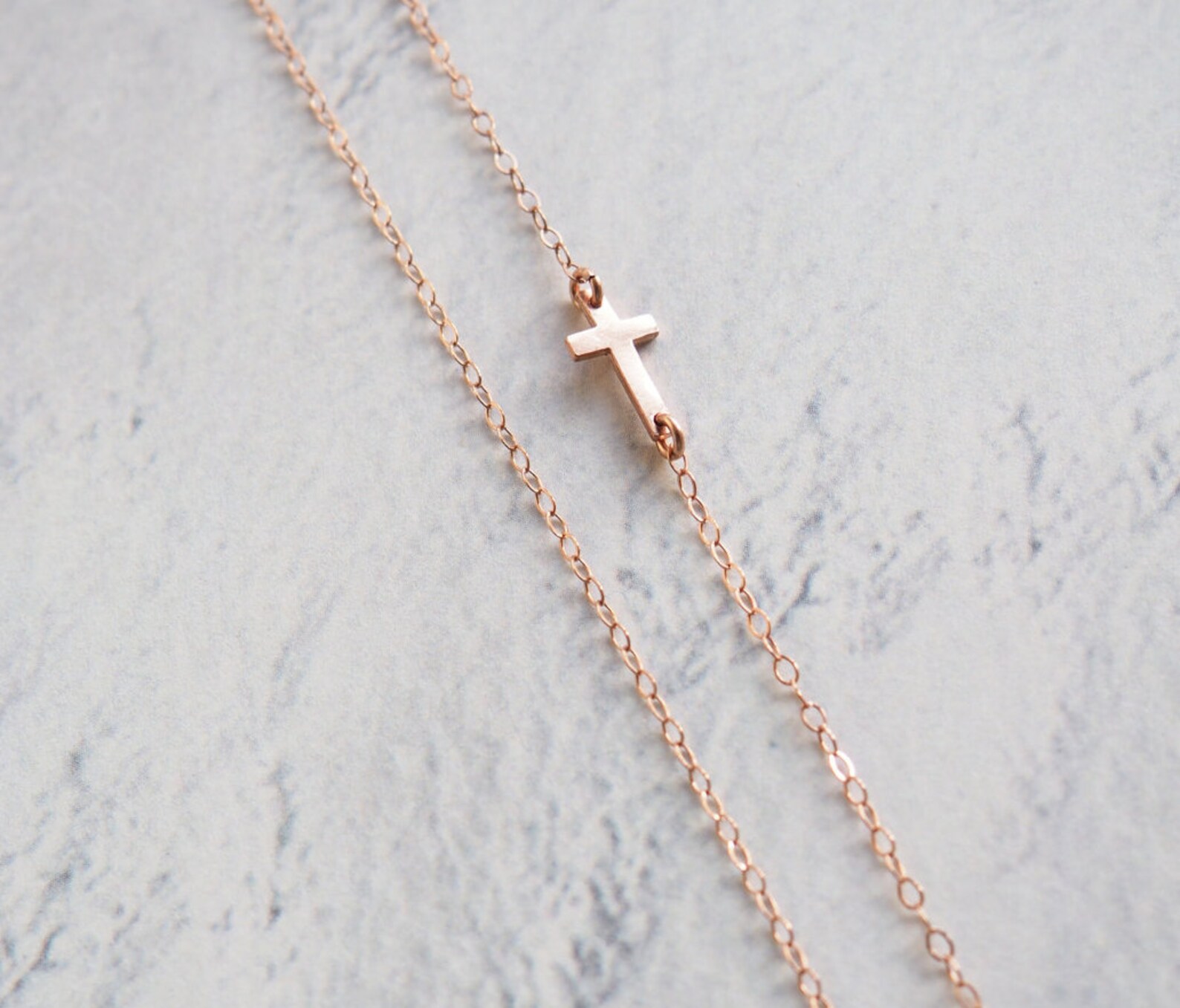 Rose Gold CROSS Anklet Rose Gold Anklet Tiny Cross Anklet Etsy