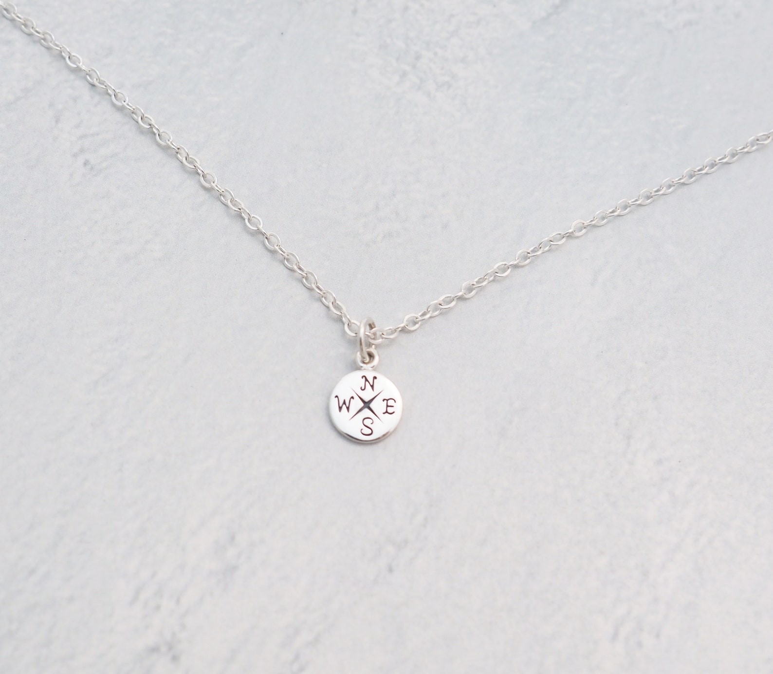 Dainty COMPASS Anklet in Sterling Silver Gold or Rose Gold Etsy