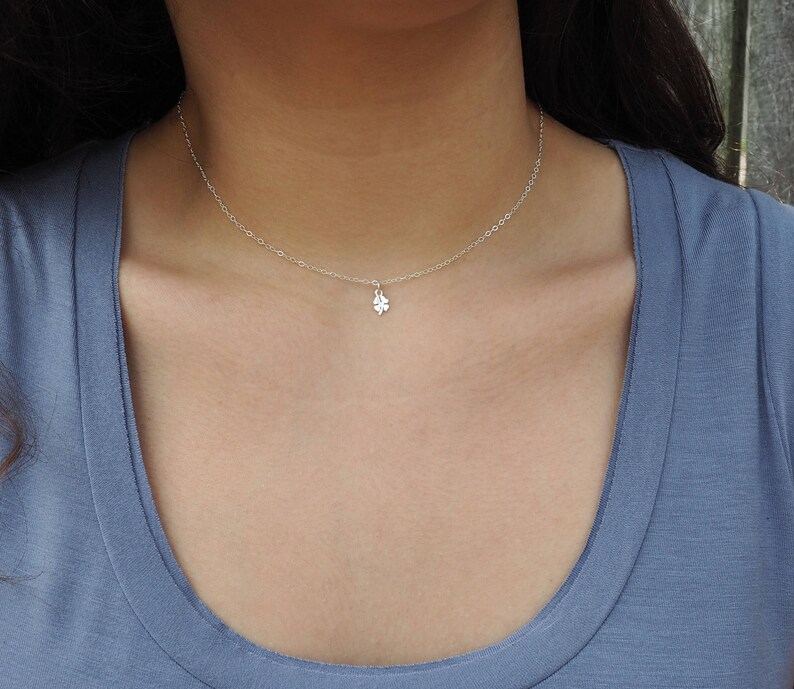 Rose Gold CLOVER Necklace \u2022 Lucky Rose Gold Necklace \u2022 Dainty Rose Gold Necklace \u2022 Layering Necklace