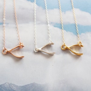 Wishbone Necklace, Available in Sterling Silver, Gold and Rose Gold