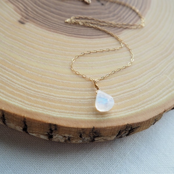Moonstone Necklace, Rose Gold Necklace, Gold Necklace, Sterling Silver Necklace