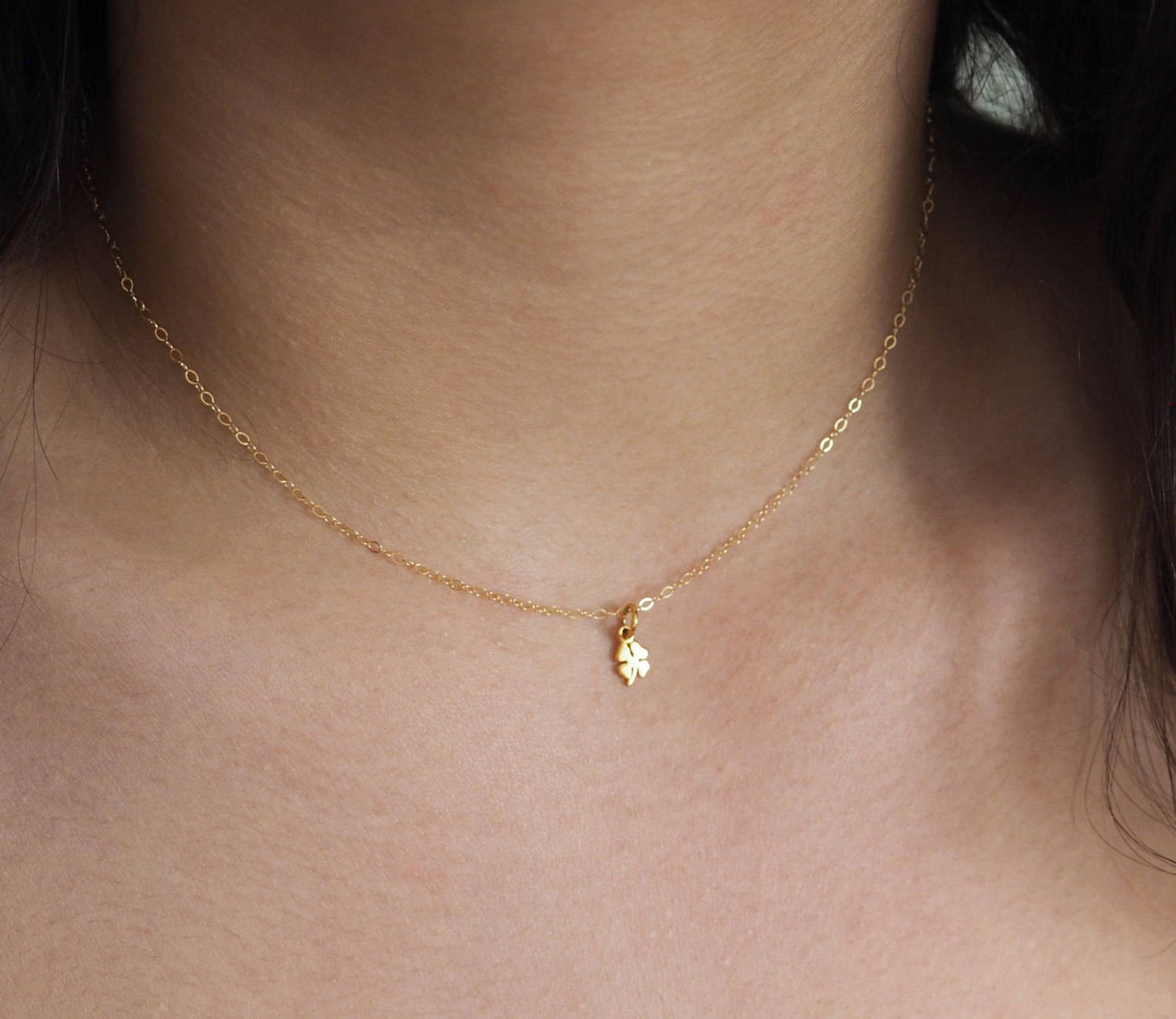 CLOVER 20 MOTIF SILVER NECKLACE