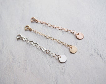 Removable EXTENDER in Sterling Silver, Gold Filled or Rose Gold • Make Necklace or Bracelet Adjustable • Rose Gold Extender