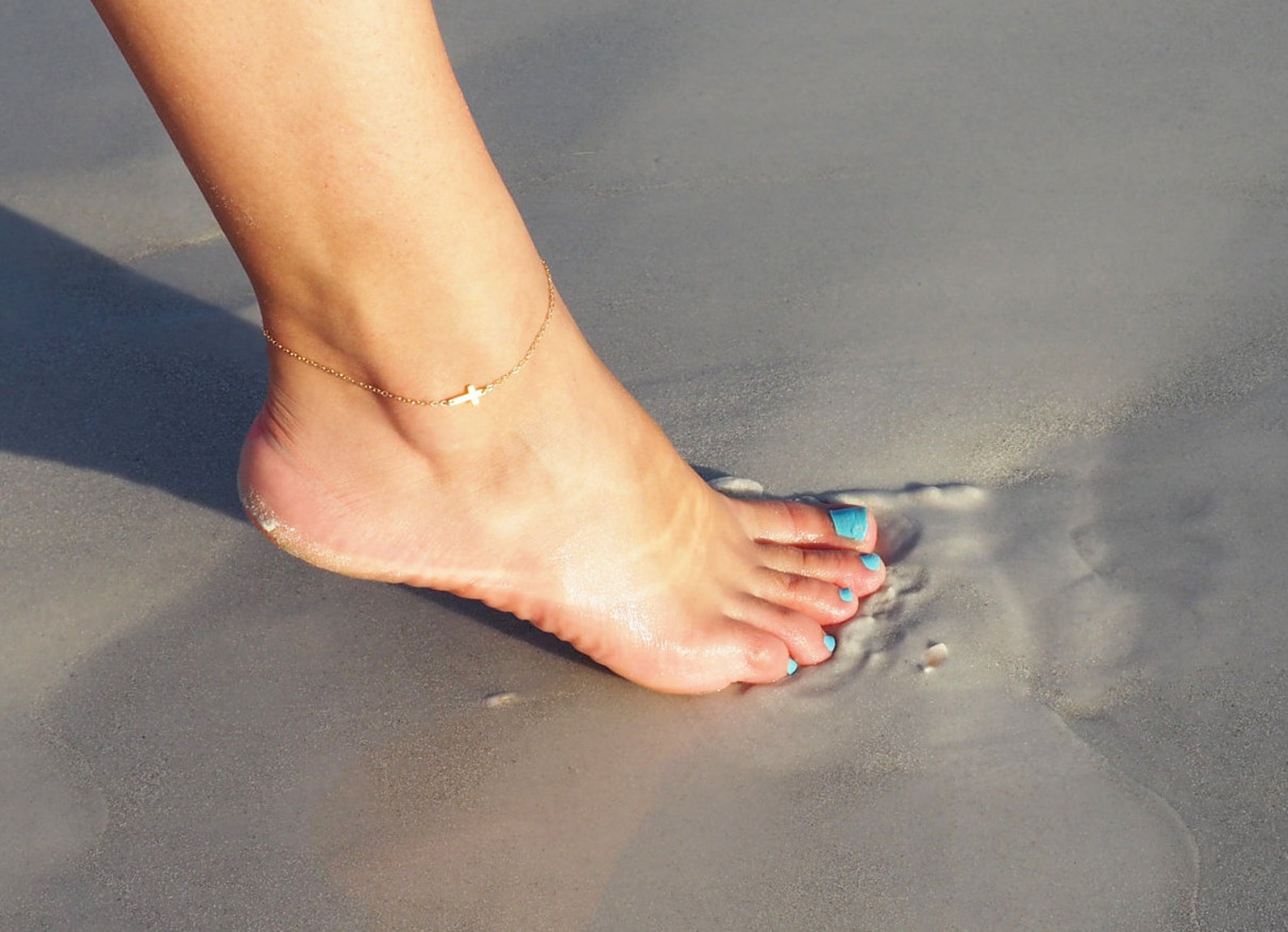 Rose Gold CROSS Anklet Rose Gold Anklet Tiny Cross Anklet Etsy