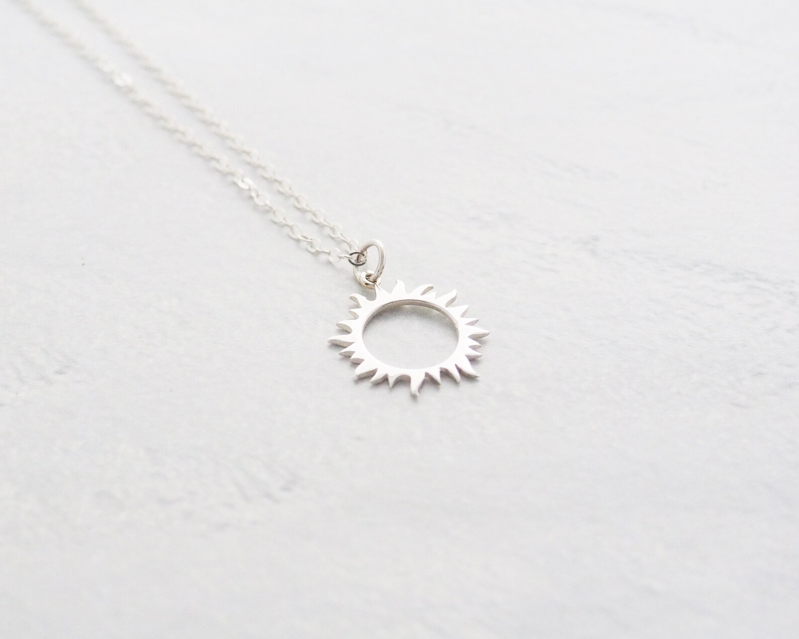 Sterling Silver SUN Necklace Sterling Silver Sun Necklace Etsy