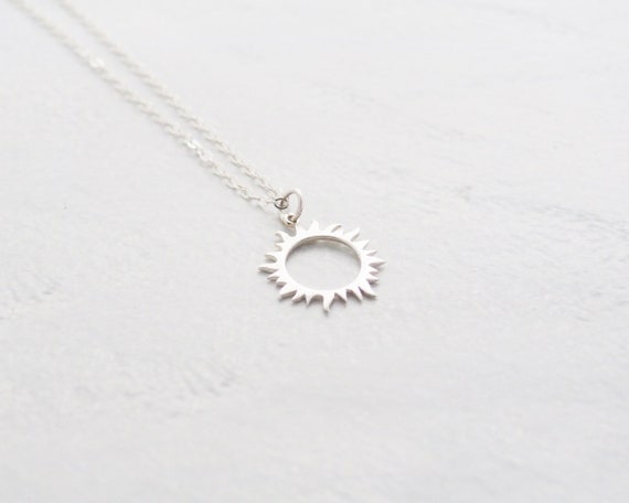 Sterling Silver SUN Necklace Sterling Silver Sun Necklace | Etsy