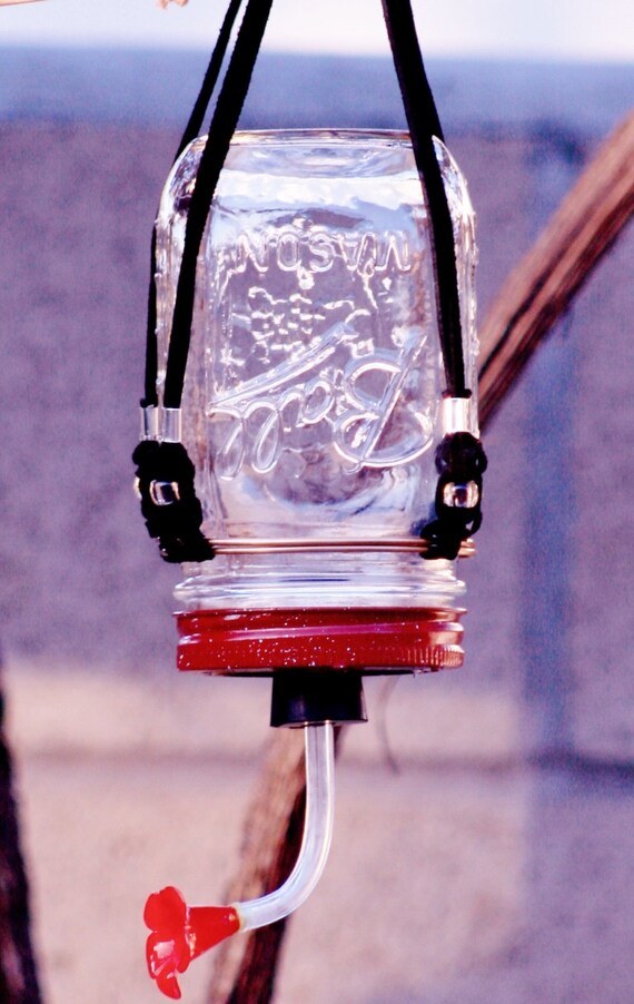 homemade hummingbird feeder mason jar