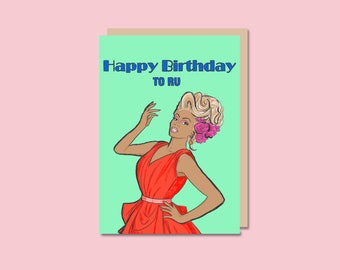 RuPaul Card | RuPaul Birthday Card | Drag Race Card | happy birthday | A6 Greeting Card