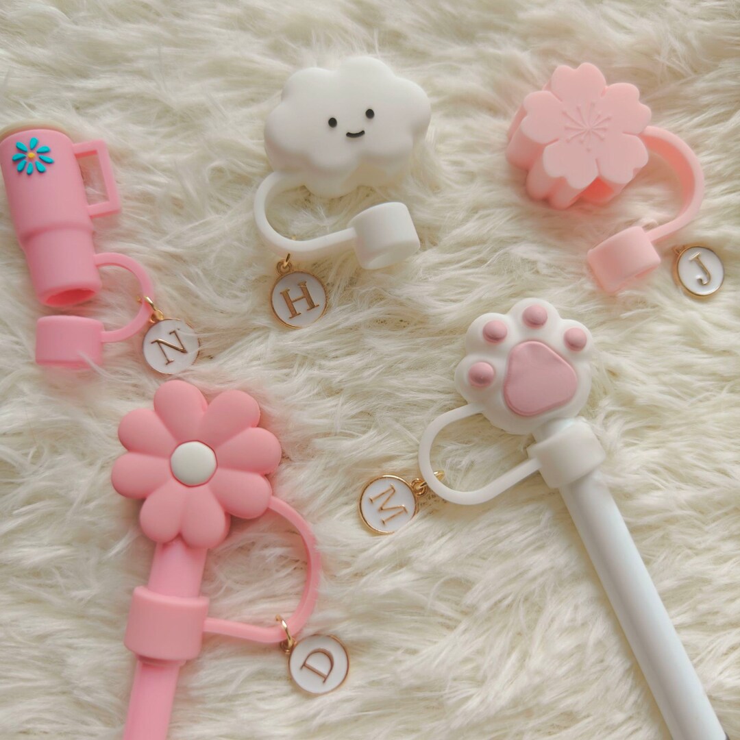 Stanley Supply Reusable Cap Tip Accessory Straw Charms Flower Pastel