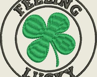 Feeling Lucky St Patrick's Day  Embroidery Design - Digital Download