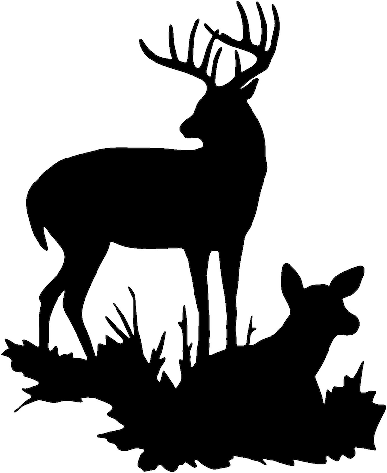 Buck and Doe Silhouette Embroidery Design Digital Download - Etsy