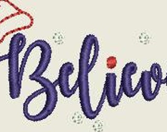 Believe Santa Hat Embroidery Design - Digital Download