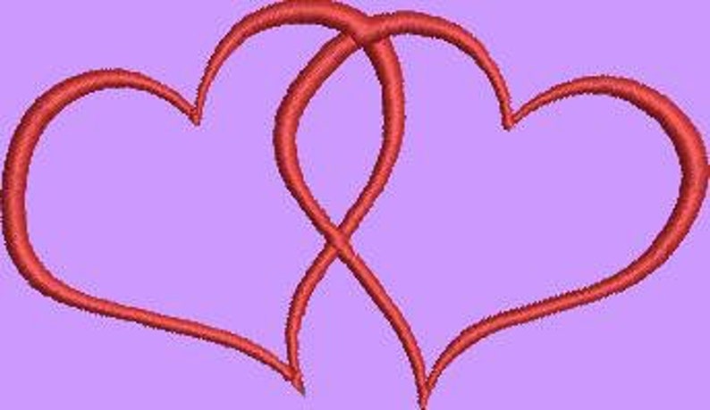 Intwined Hearts Valentine Embroidery Design Digital Download