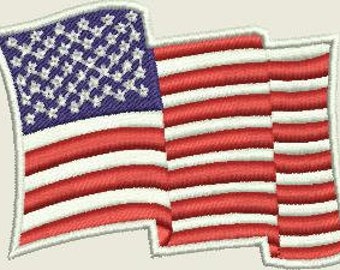 USA Waiving Flag Embroidery Design - Digital Download