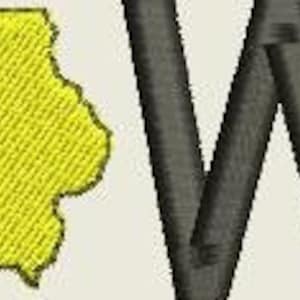 Iowa State Embroidery Design - Digital Download with Multiple File Formats - Instant Download - Embroidery Machine File - No Refunds
