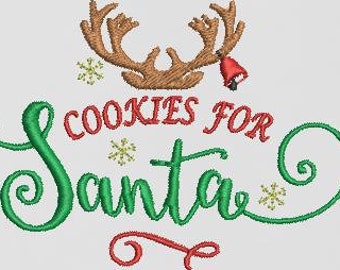 Cookies for Santa Embroidery Design - Digital Download