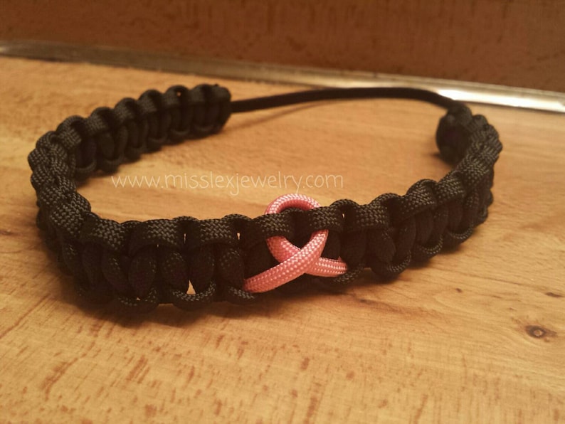 Breast Cancer Awareness Paracord Headband Etsy