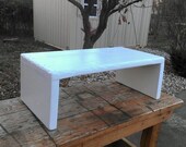 15.5 quot x 30 quot x 11 quot h Table Riser Bench Centerpiece TV Entertainment Center Country White Wood Block Custom Sizes Colors Available