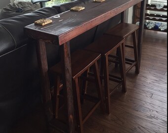 sofa table with stools