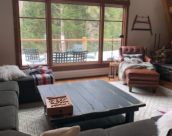 RUSTIC FARMHOUSE COFFEE Table Ext Large Square Shelf Farm House