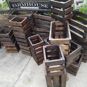FARMHOUSE CRATE Rustic Reclaimed Wood Dark Walnut Farm House Wall Shelf ...