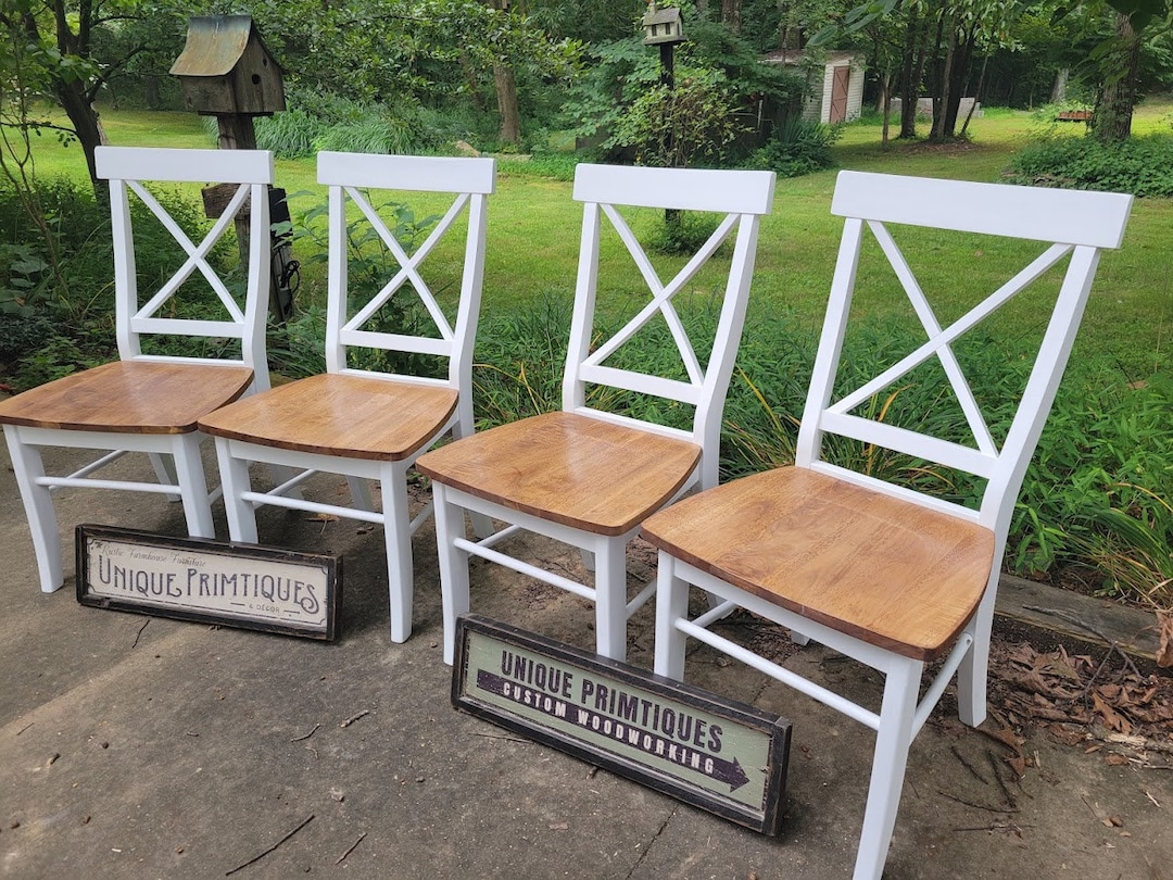 Rustic Chair X. Back RUSTIC CHAIRS FOUR Beautiful Rustic Wood Malaysian Oak Solid Wood X ...