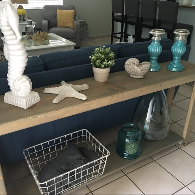 RUSTIC CONSOLE TABLE Entry Entryway Hall Sofa Table Coastal Etsy