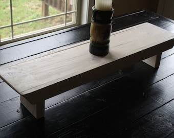 TABLE RISER Unique Primtiques Primitive White Wash Pickling 36" Plant TV Printer Stand Monitor Riser Centerpiece Custom Sizes Colors