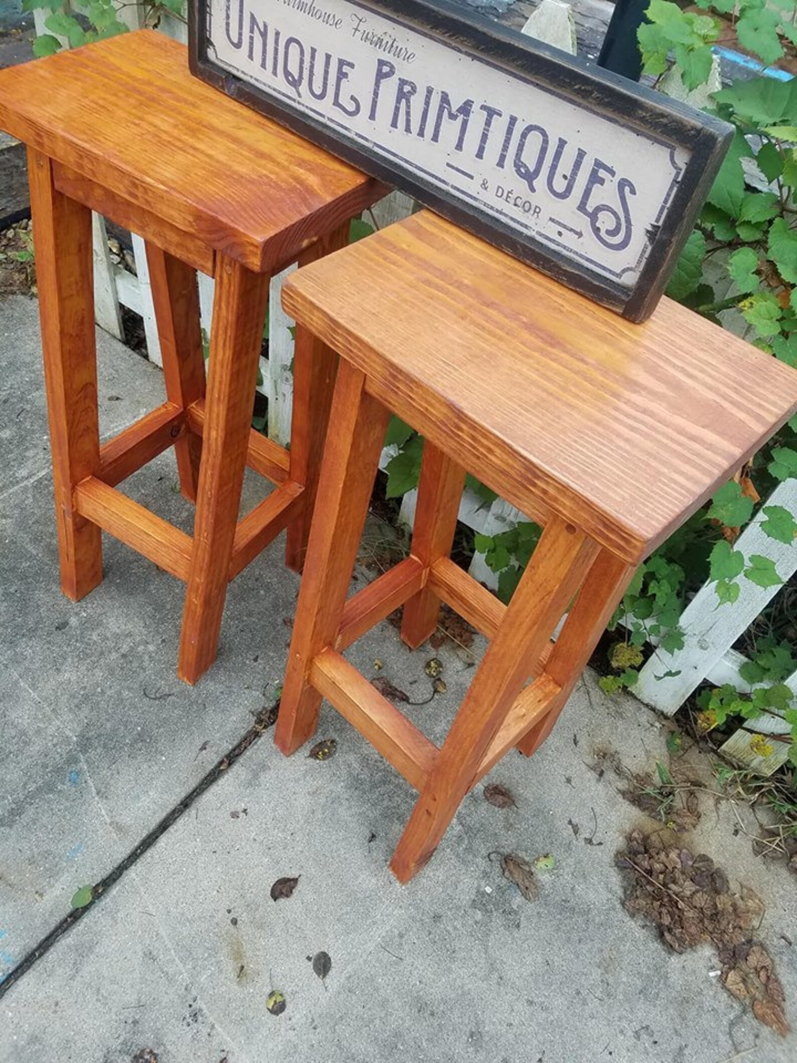 RUSTIC FARMHOUSE BAR Stools X2 Farm House Kitchen Gunstock Etsy