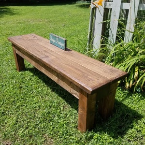 RUSTIC Wood Farmhouse BENCH Primitive Farm House Indoor Outdoor Kitchen ...