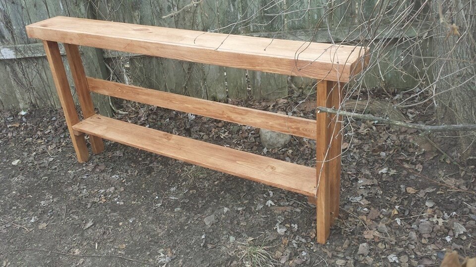 RUSTIC SOFA TABLE Narrow Console Long Large Entryway Entry Accent Hall ...