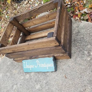 FARMHOUSE CRATE Rustic Reclaimed Wood Dark Walnut Farm House Wall Shelf ...