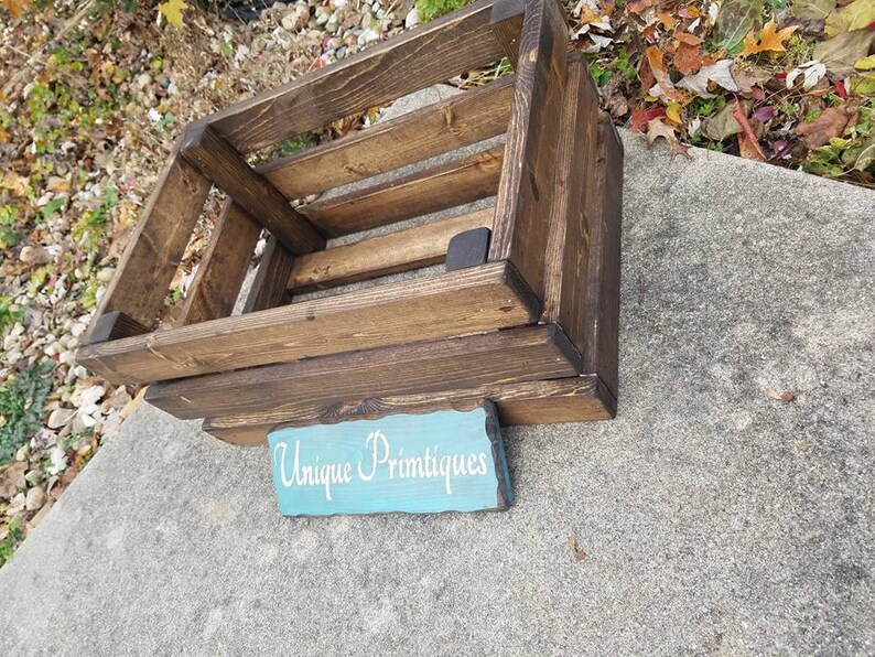 FARMHOUSE CRATE Rustic Reclaimed Wood Dark Walnut Farm House Wall Shelf ...