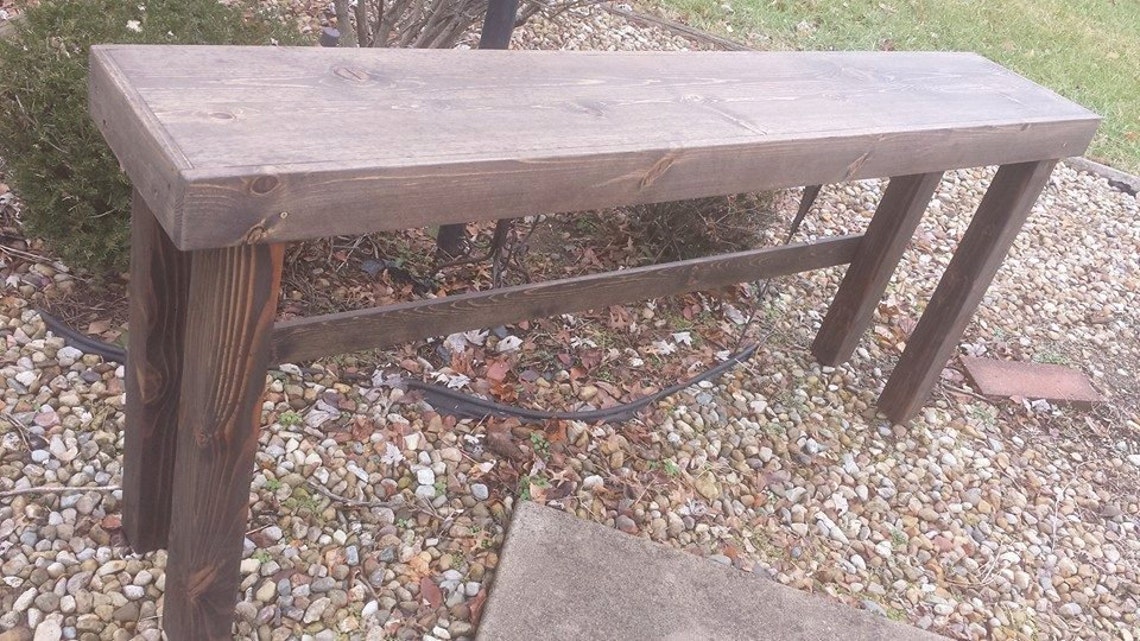 RUSTIC SOFA BAR Table Console Business Store Display Counter Chunky ...