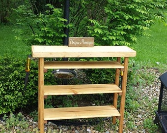 Rustic SOFA Hall Console Table Book Shelf  Bookshelf Mud Room Golden Oak Stain Bookcase 12-3/4x45x40 Three Shelves Custom Sizes Colors