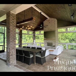 MASSIVE Rustic FARM TABLE  Farmhouse Primitive Country Cabin Distressed Large Kitchen Indoor Outdoor Table Custom Sizes Colors 6&quot; Solid Legs