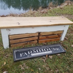 RUSTIC FARMHOUSE BENCH Farm House Indoor Outdoor Kitchen | Etsy