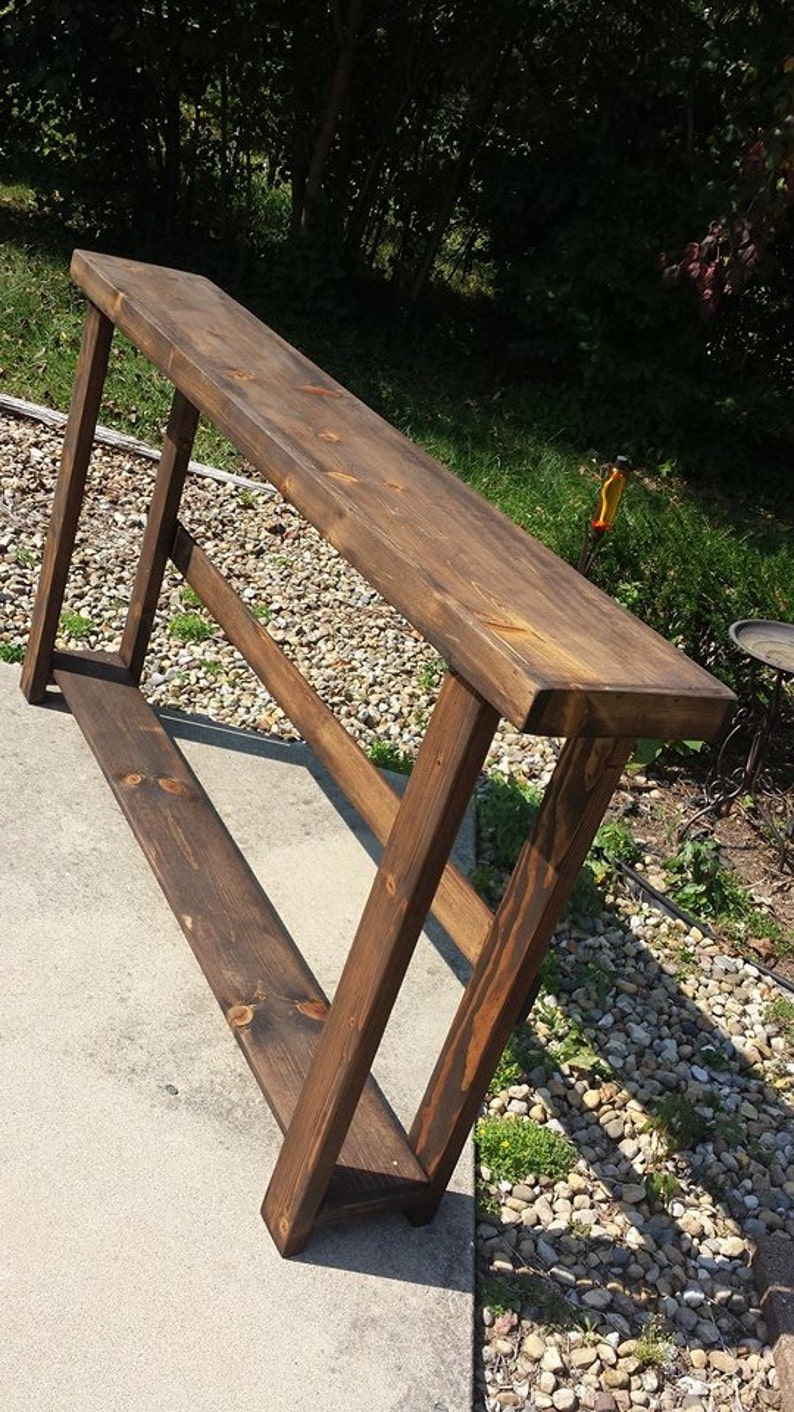 RUSTIC ENTRYWAY TABLE Entry Sofa Hall Console Accent Mud Room Dark ...
