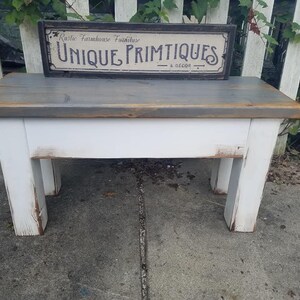 RUSTIC FARMHOUSE BENCH Farm House Mud Room Bench & Two Crates Lot ...