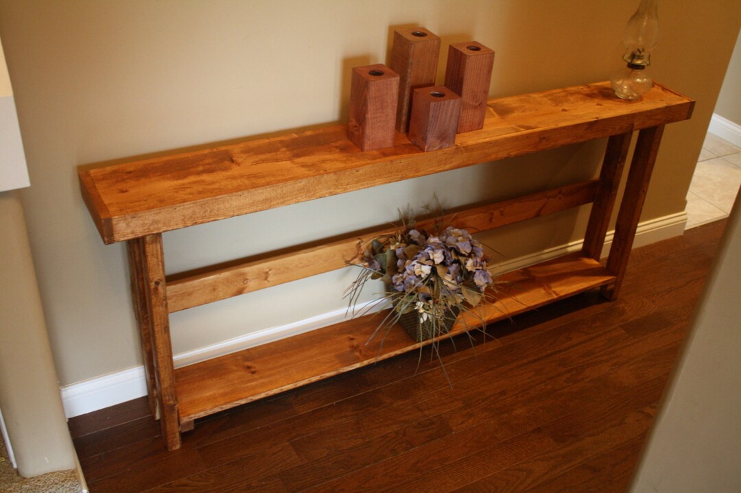 SOFA TABLE Console Narrow Long Large Accent Reclaimed Wood Skinny ...