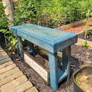 GARDEN BENCH Rustic Wood Porch Patio Wooden Indoor Outdoor Custom Sizes Colors Dining Kitchen Unique Primtiques Gardening Home Decor Hall