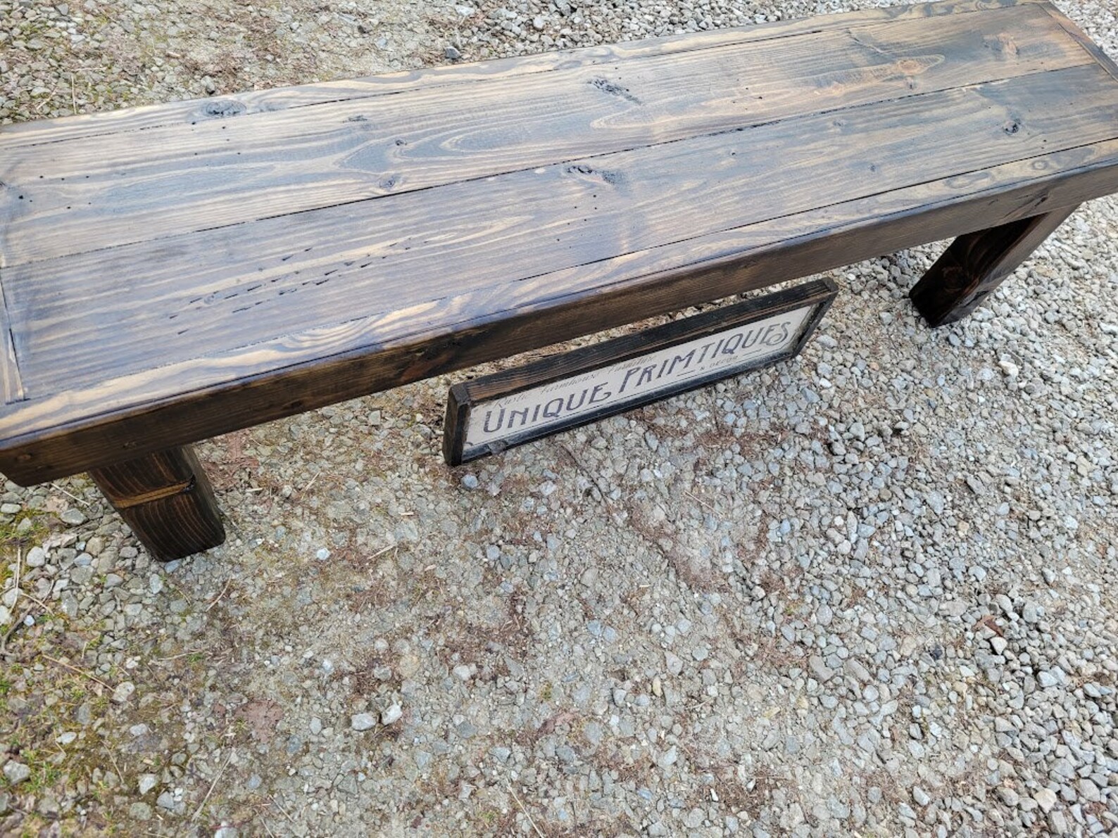 RUSTIC FARMHOUSE BENCH Farm House Indoor Outdoor Kitchen Dining Porch ...