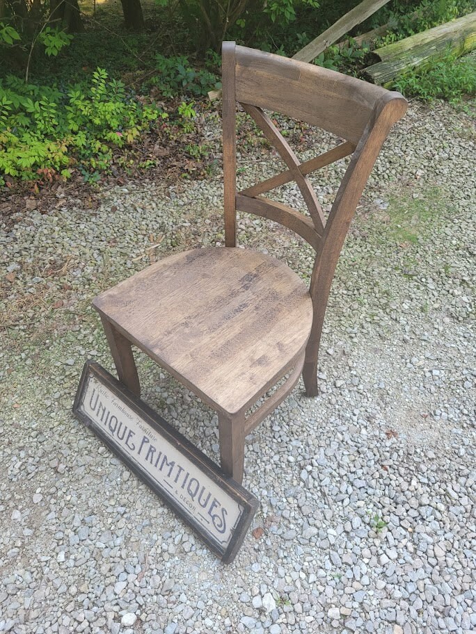 木製ダイニングチェア MADE IN MALAYSIA Beautiful Rustic Wood Malaysian Oak CHAIR Solid Wood X-back
