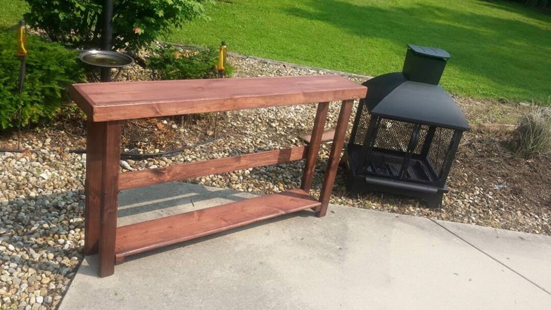 RUSTIC SOFA TABLE Narrow Console Long Large Tall Entryway Accent Entry ...