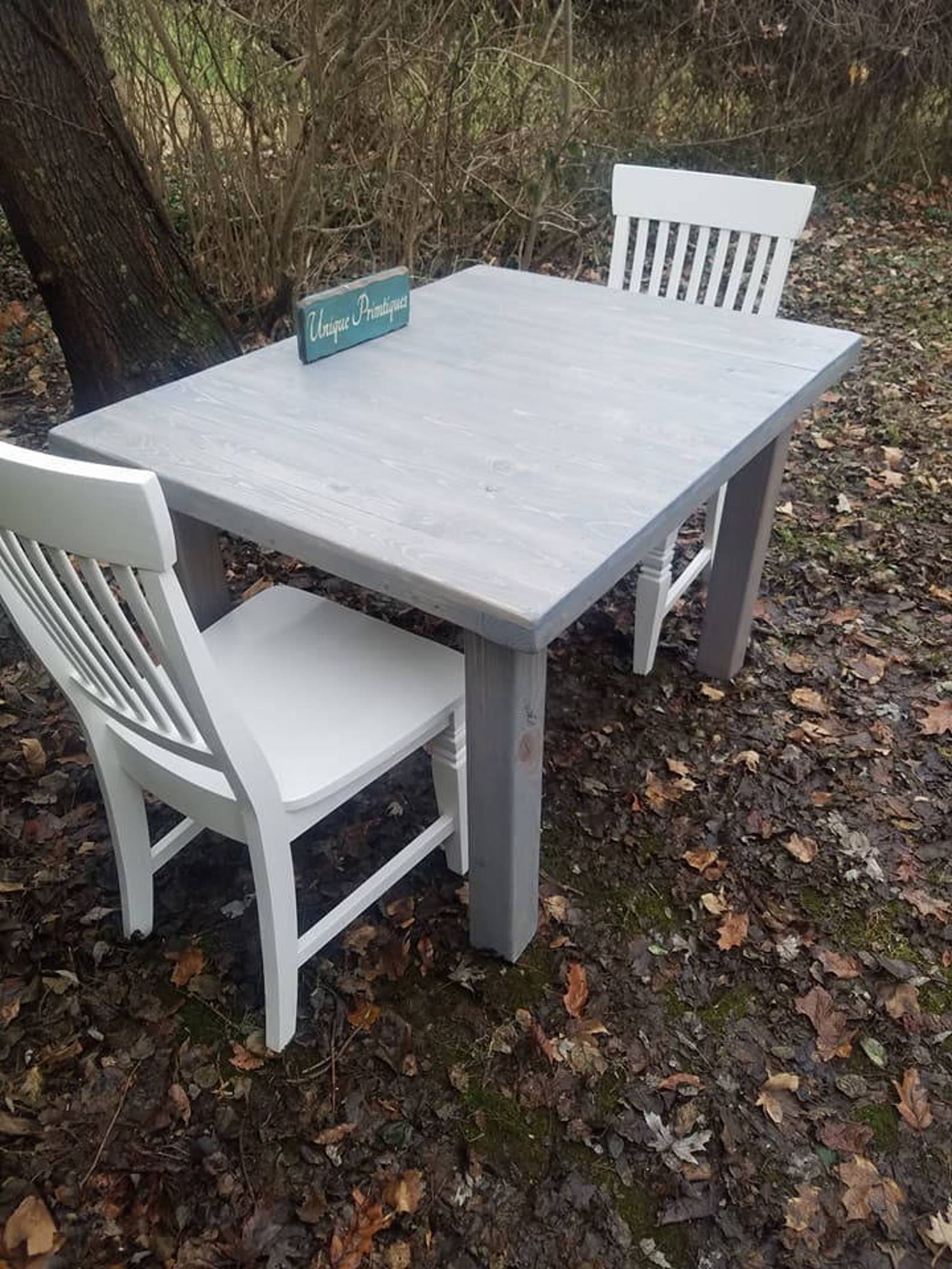Modern RUSTIC DESK TABLE Kitchen Weathered Gray Solid Wood | Etsy
