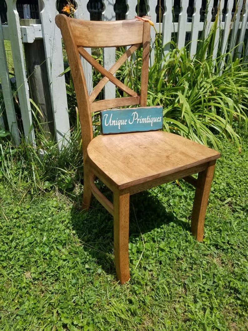 FOUR Beautiful Rustic Wood Malaysian Oak CHAIRS Solid Wood Etsy